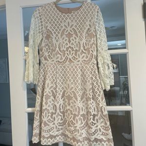Eliza J White A-Line Bell Sleeve with Lace